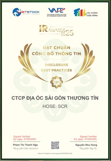 IR Awards 2025: TTC Land thuộc 460 doanh nghiệp niêm yết hoàn thành tốt nghĩa vụ công bố thông tin năm 2025