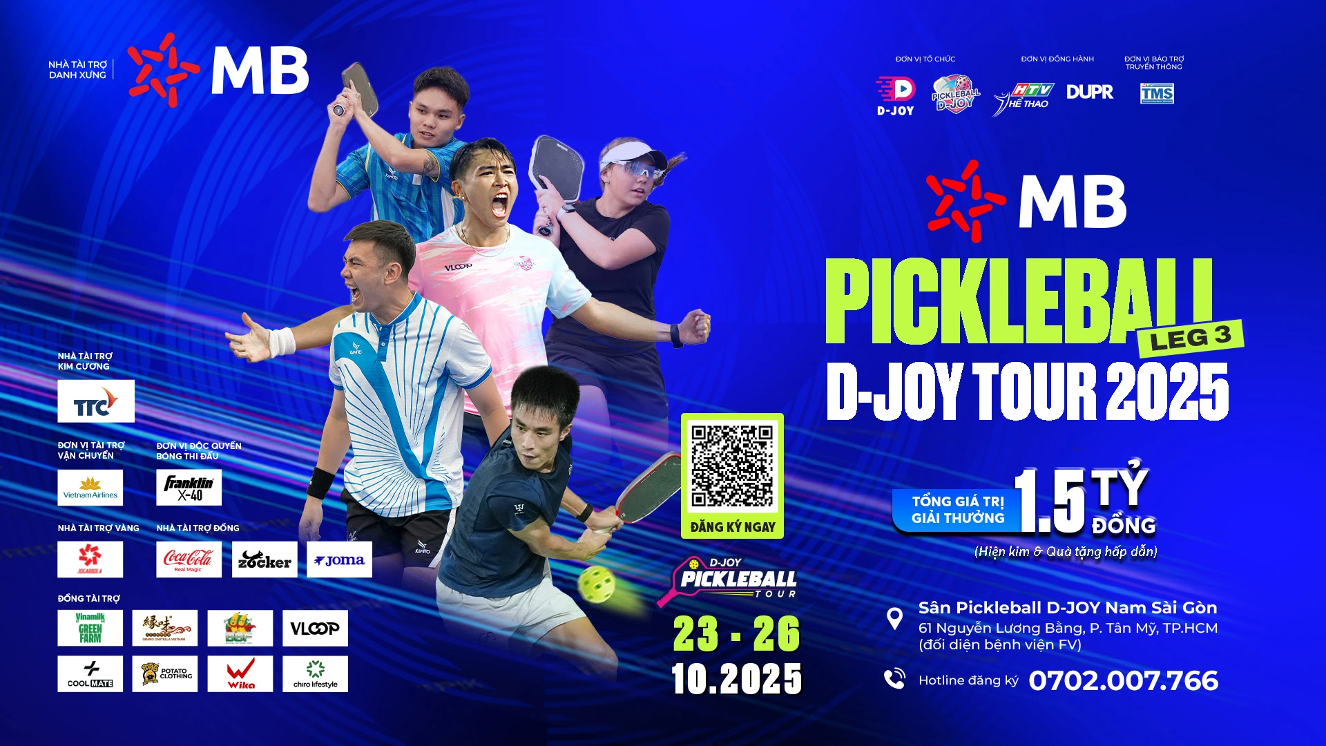 MB Pickleball D-Joy Tour 2025 chặng 3: Đường đua nóng hướng đến Vietnam Masters