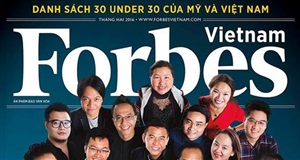 Forbes Việt Nam công bố danh sách nổi bật nhất dưới 30 tuổi tại Việt Nam 2016