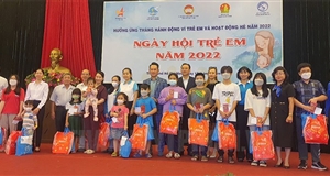 Nhiều hoạt động chăm lo cho các em thiếu nhi tại chương trình “Ngày hội trẻ em” năm 2022